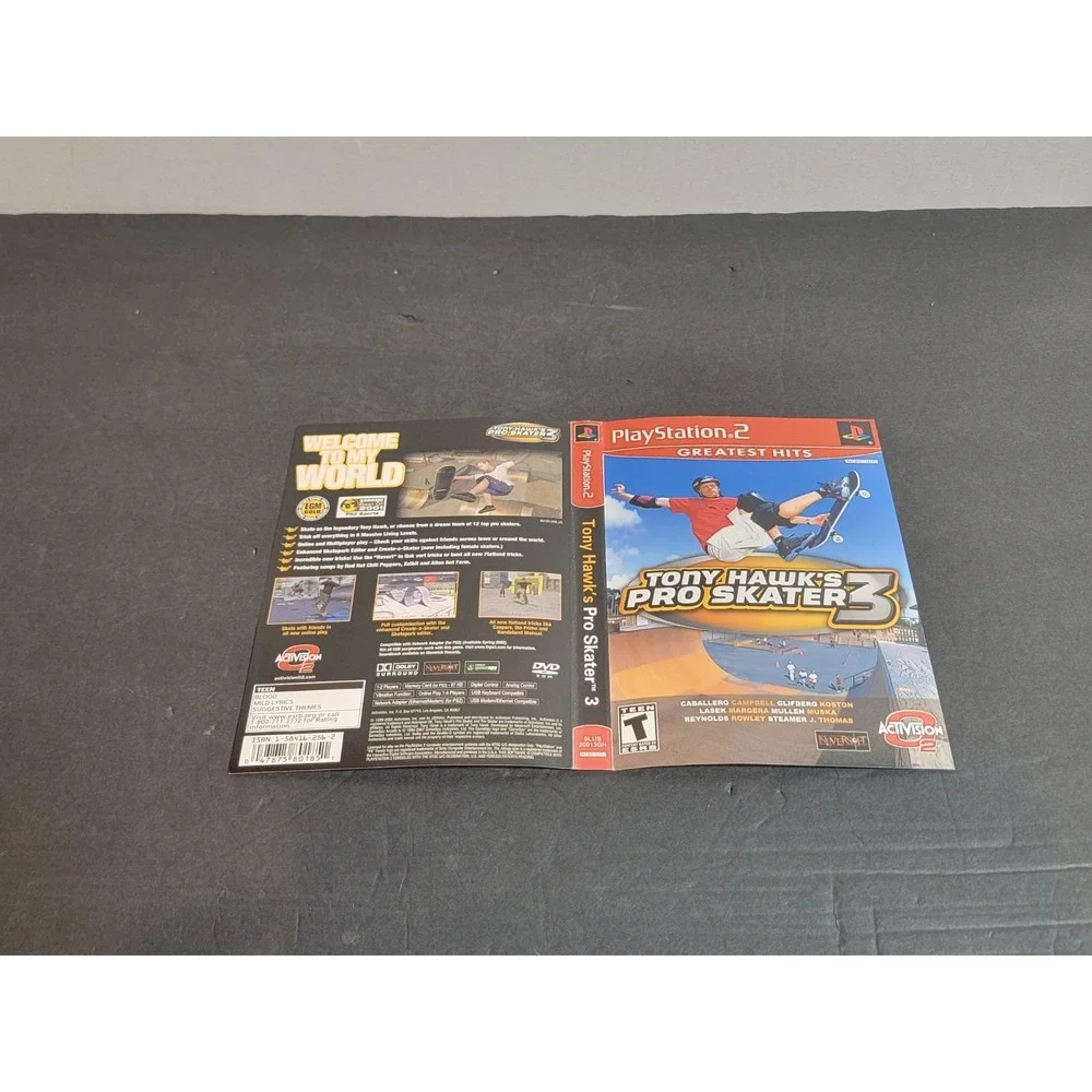 Tony‎ Hawks Pro Skater 3 PS2 Case Insert Only Playstation 2 OEM Excellent